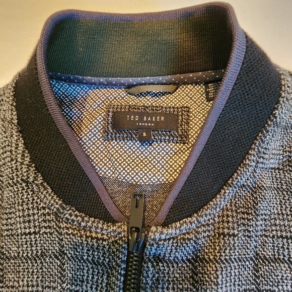 Ted Baker London, "Who Cares, Win", Full Zip Texture Bomber Jacket, Size 5 - Picture 7 of 16